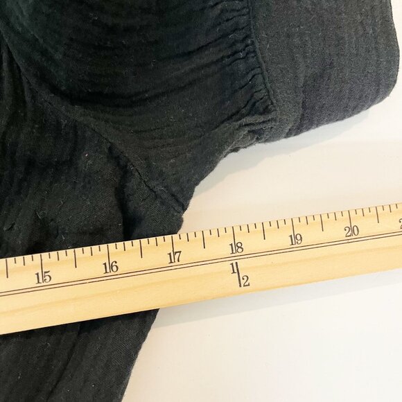 Madewell Lightspun Tiered Button Front Midi Dress Black Gauze V-Neck - Size 00 - Picture 5 of 6